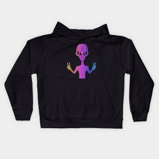 Funny Alien Purple Kids Hoodie